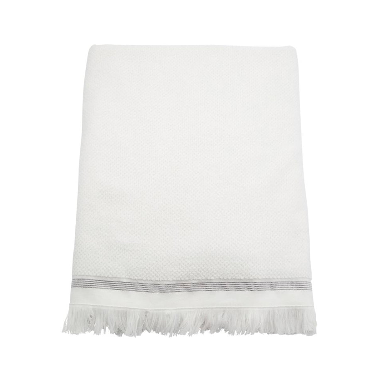 meraki - serviette de bain rayée, 100 x 180 cm, blanc / gris
