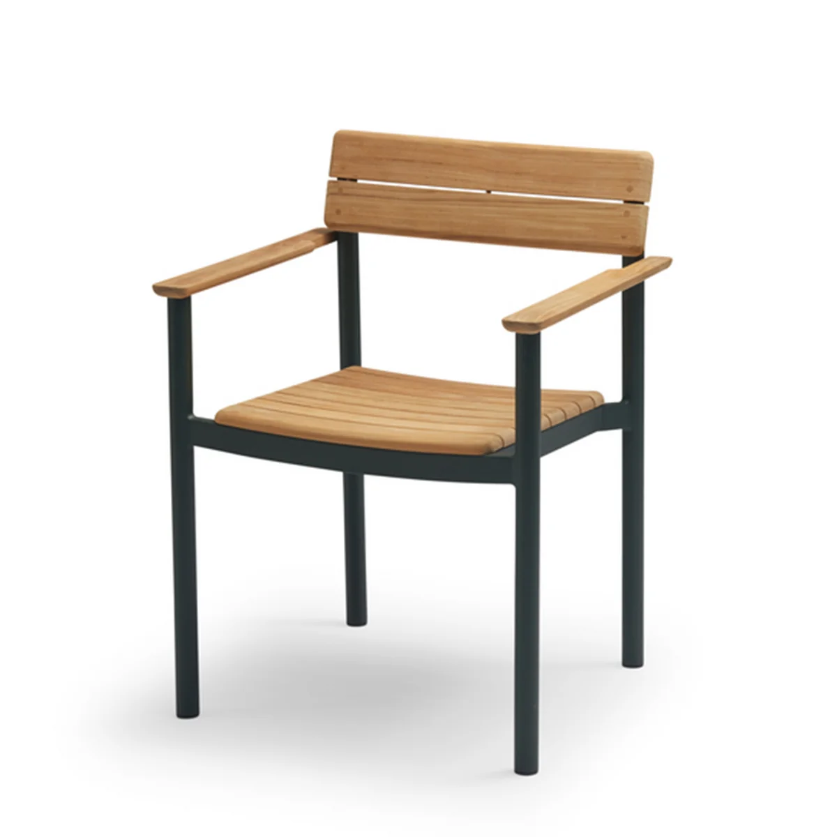 Fritz Hansen - Skagerak Pelagus Chaise avec accoudoirs, teck / vert jaguar