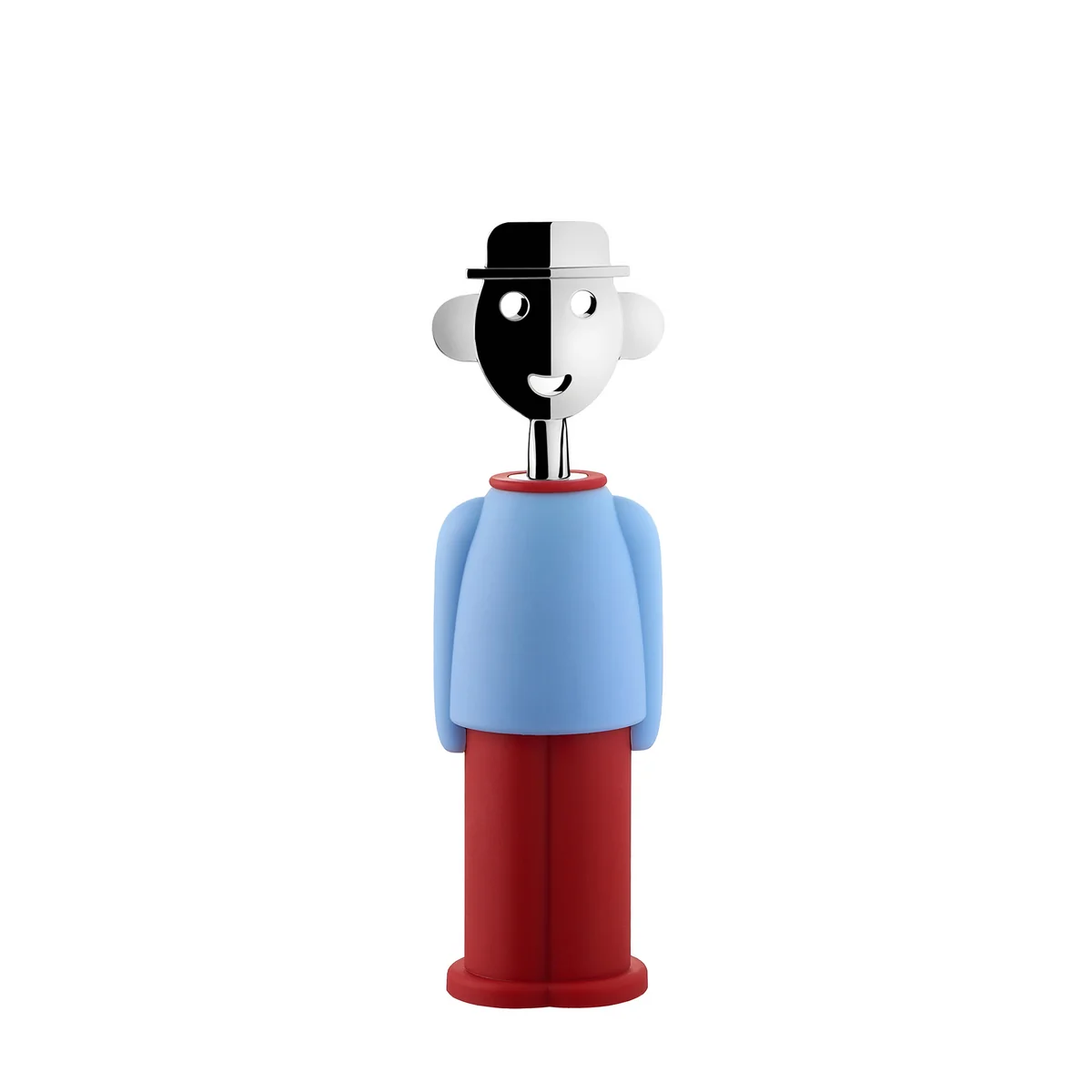A di Alessi - Tire-bouchon Alessandro M ., bleu clair / rouge