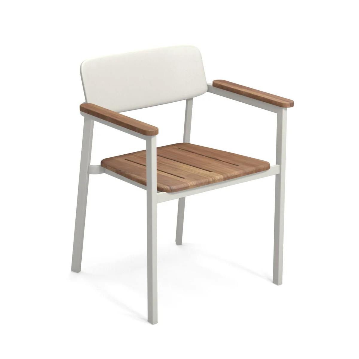 Emu - Shine Outdoor Chaise avec accoudoirs, teck / blanc Emu - Shine Outdoor Chaise avec accoudoirs, teck / blanc