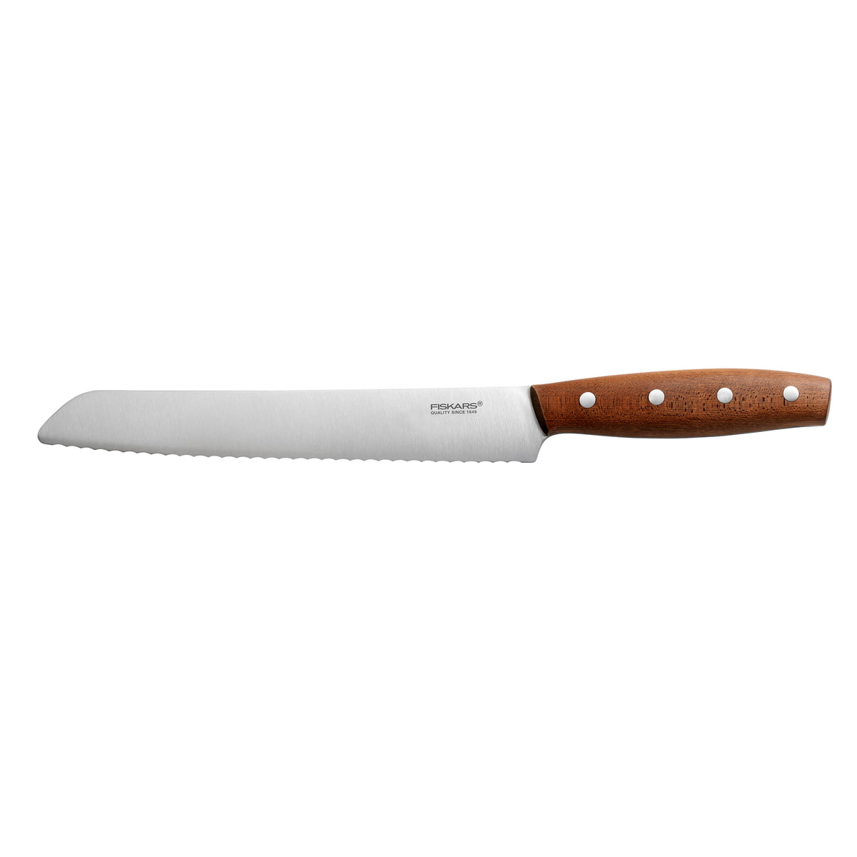 fiskars - norr couteau à pain 21 cm, acier inoxydable / érable