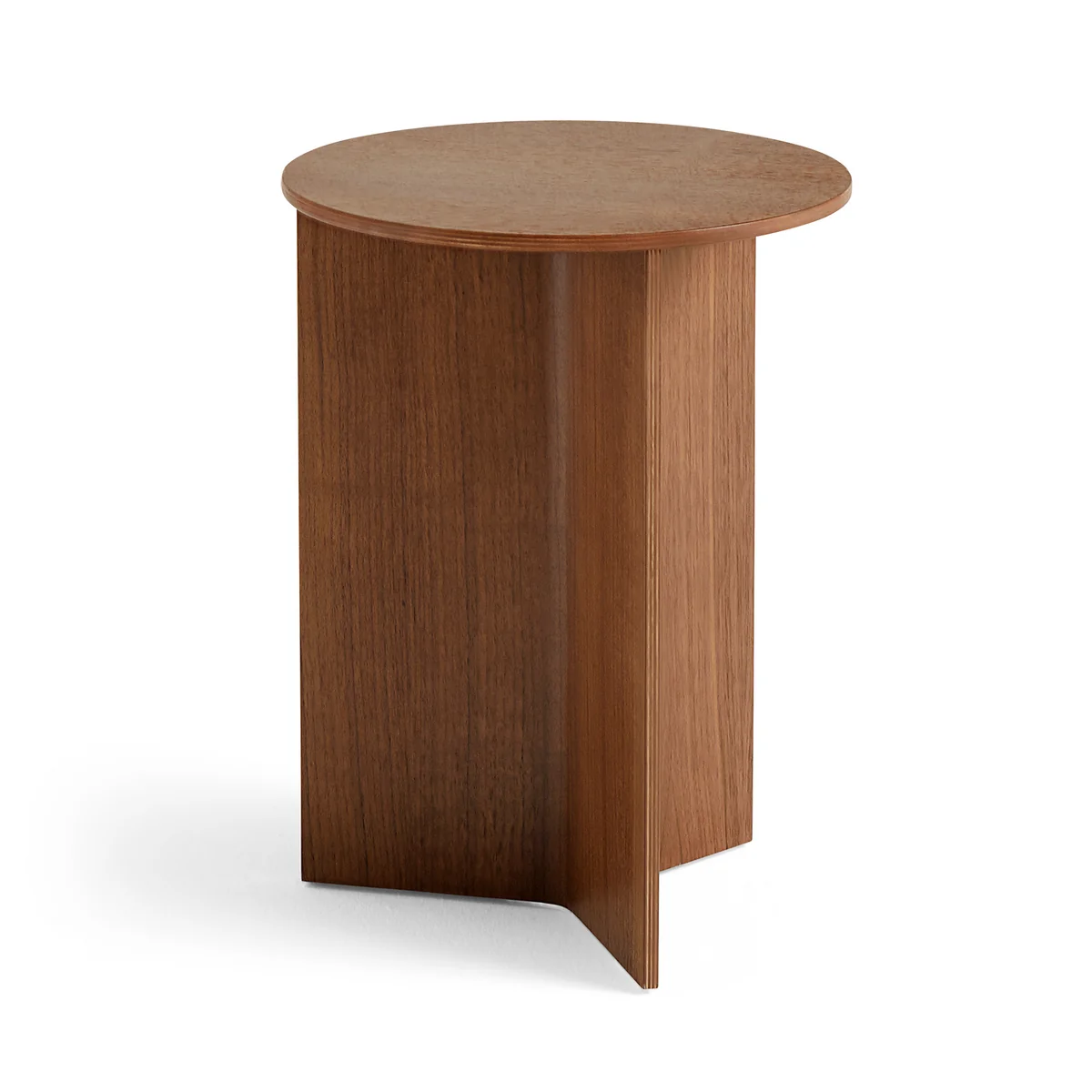 HAY - Slit Table Round High Ø 35 x H 47 cm, noyer naturel