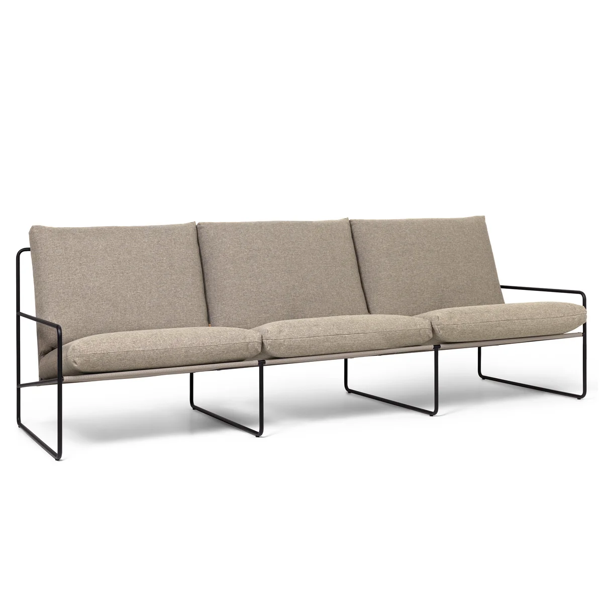 Ferm Living - Desert Dolce Outdoor Canapé 3 places, noir / sable foncé Ferm Living - Desert Dolce Outdoor Canapé 3 places, noir / sable foncé