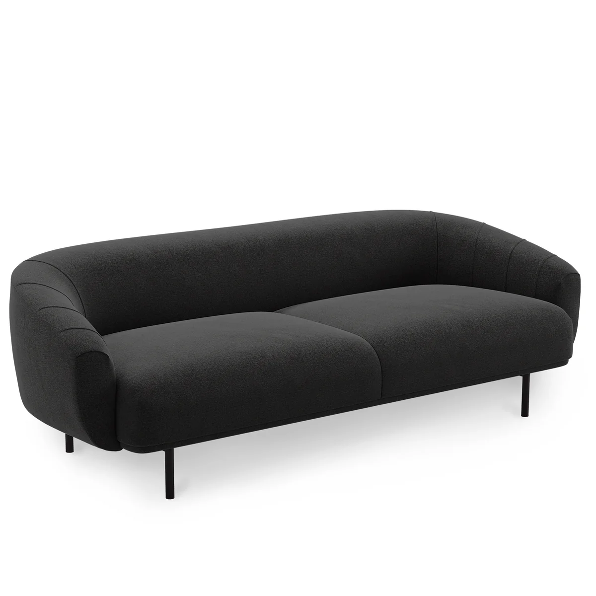 Northern - Plis Canapé 3 places, noir / gris foncé (Kvadrat Brusvik 08) Northern - Plis Canapé 3 places, noir / gris foncé (Kvadrat Brusvik 08)