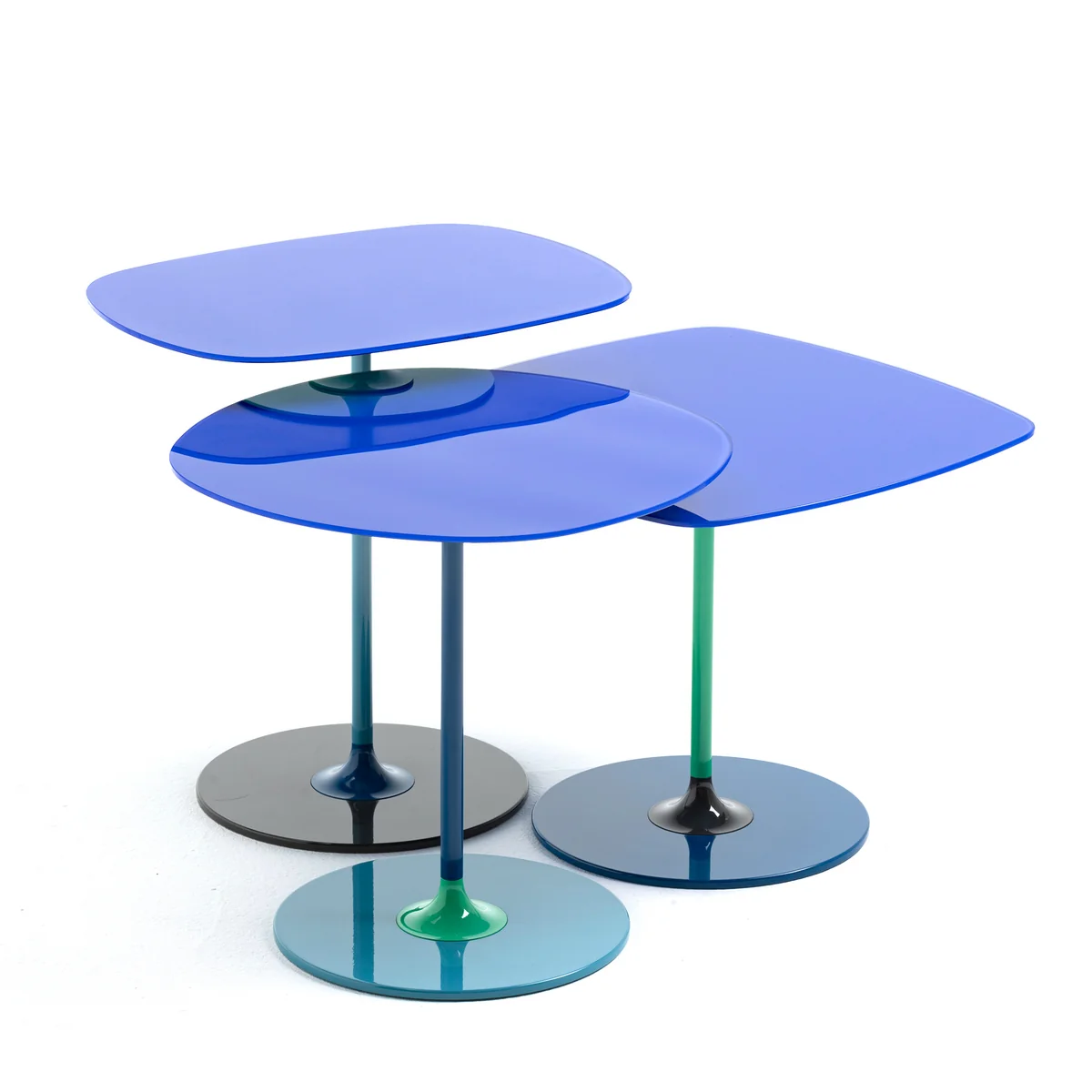 Kartell - Thierry Table d'appoint Trio, bleu (set de 3) Kartell - Thierry Table d'appoint Trio, bleu (set de 3)