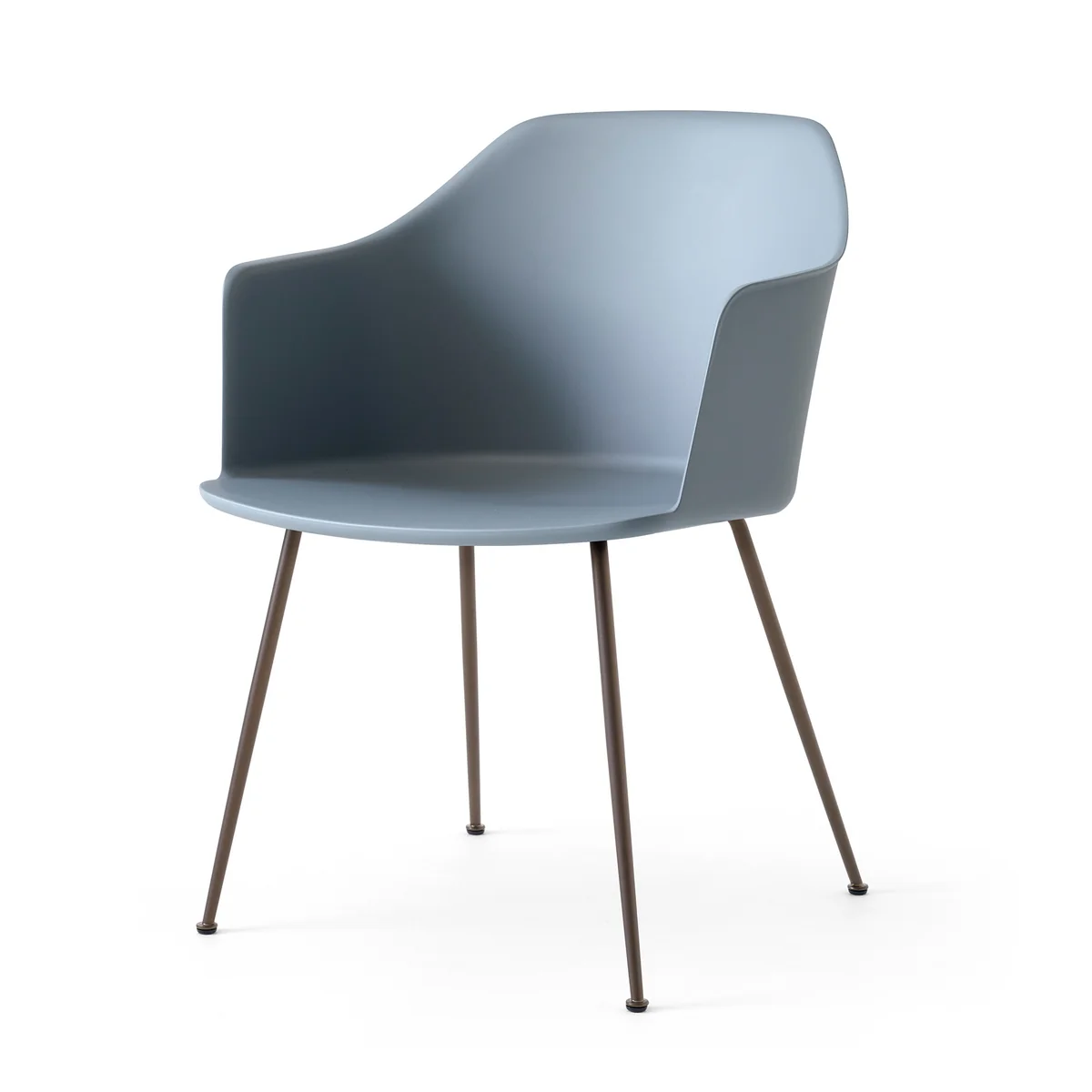 & Tradition - Rely HW33 Chaise avec accoudoirs, bronzée / bleu clair