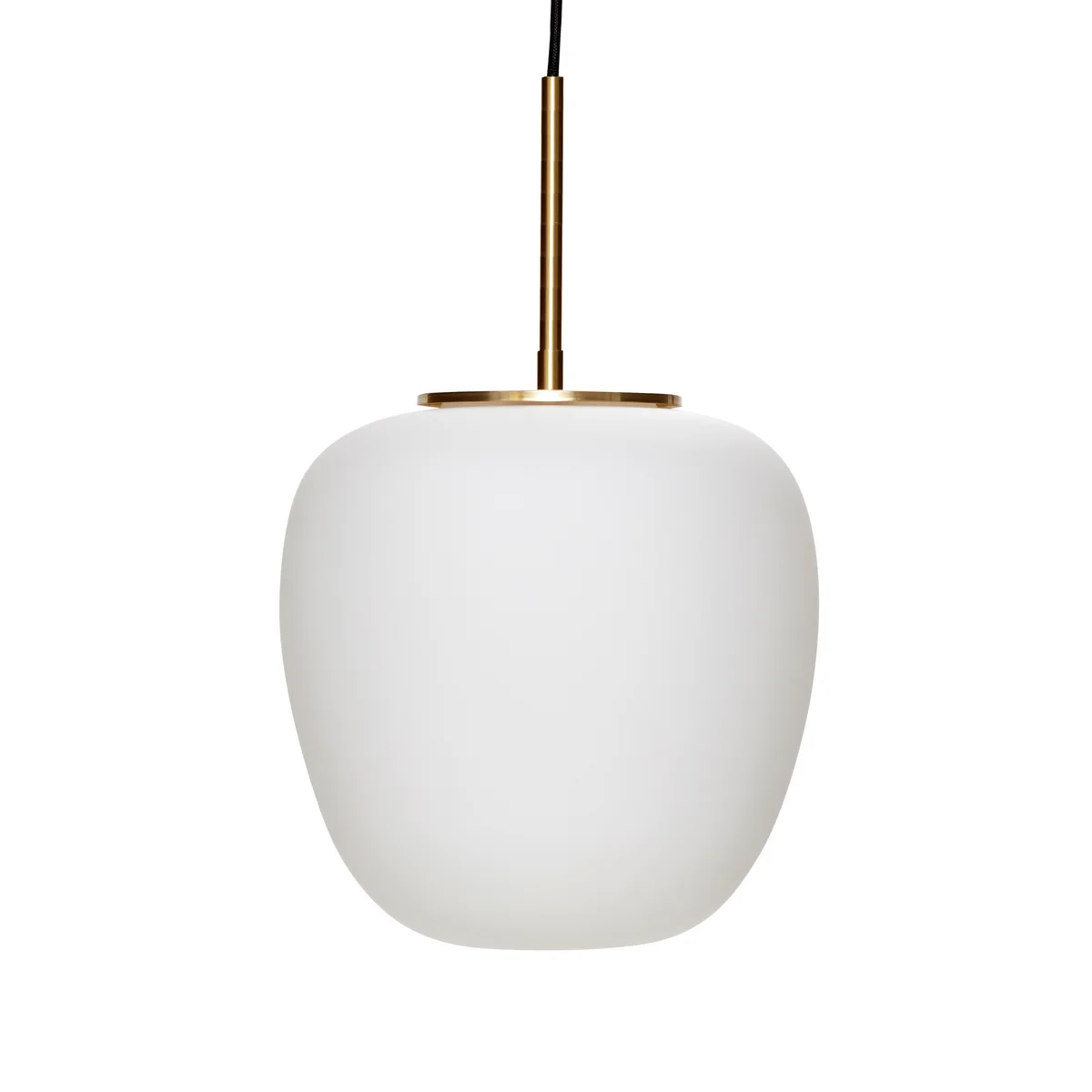Hübsch Interior - Suspension en verre Ø 25 cm, hauteur 36 cm, blanc / laiton Hübsch Interior - Suspension en verre Ø 25 cm, hauteur 36 cm, blanc / laiton