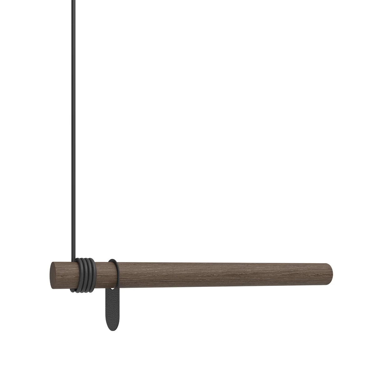 Lind DNA - Wall Swing Portemanteau mural 50 cm, chêne fumé / cuir noir