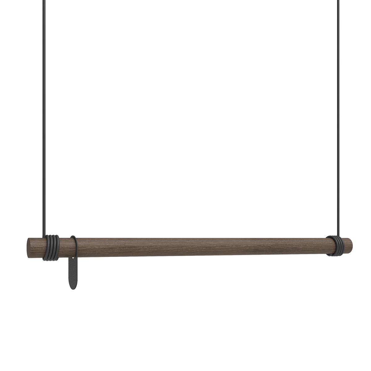 Lind DNA - LAVE-VAISSELLE Swing Portemanteau suspendu M (80 cm), chêne fumé / cuir noir