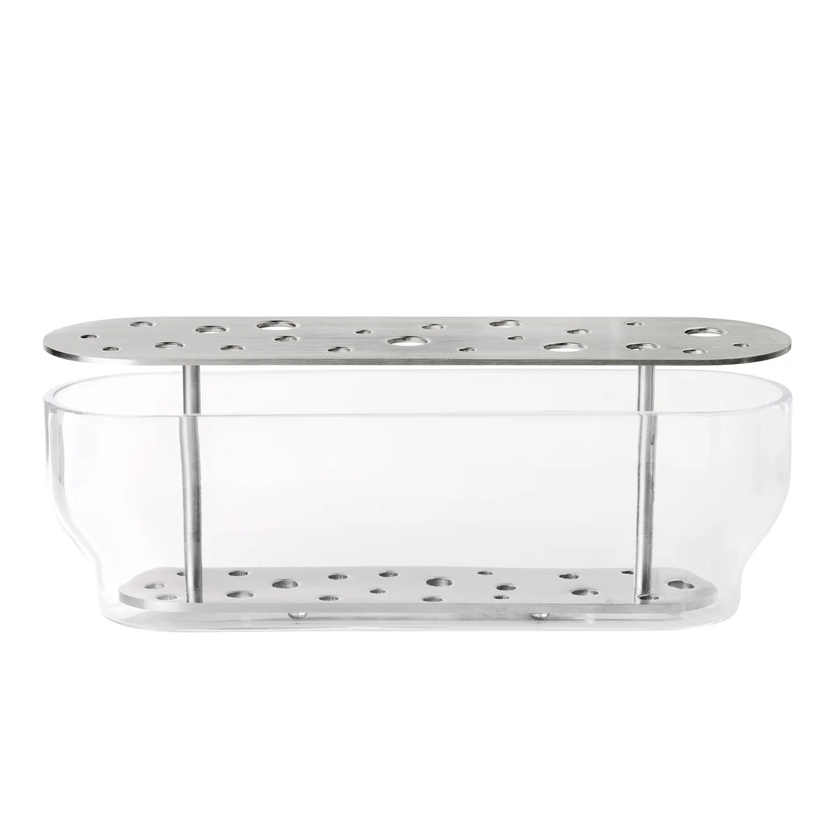 Fritz Hansen - LAVE-VAISSELLE Ikebana Vase Long, acier inoxydable / verre