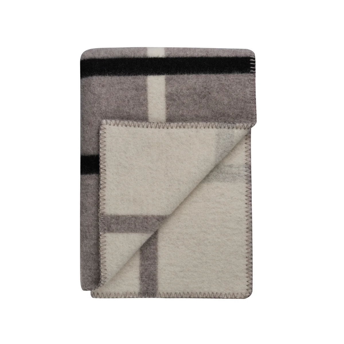 Røros Tweed - Knut Couverture en laine, 135 x 200 cm, gris