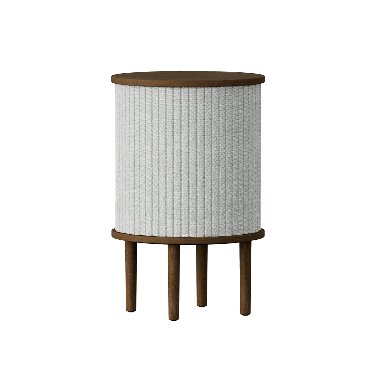 UMAGE - Audacious Table d'appoint avec connexion USB, Ø 38 x H 5 9. 3 cm, chêne foncé / sterling