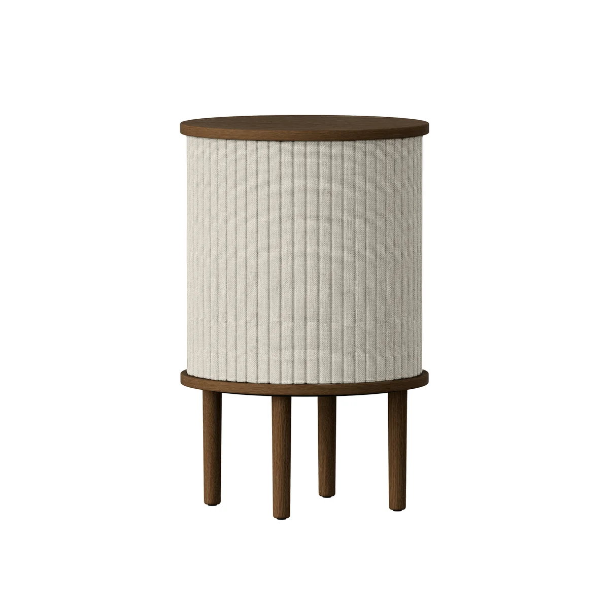 UMAGE - Audacious Table d'appoint avec connexion USB, Ø 38 x H 5 9. 3 cm, chêne foncé / white sands