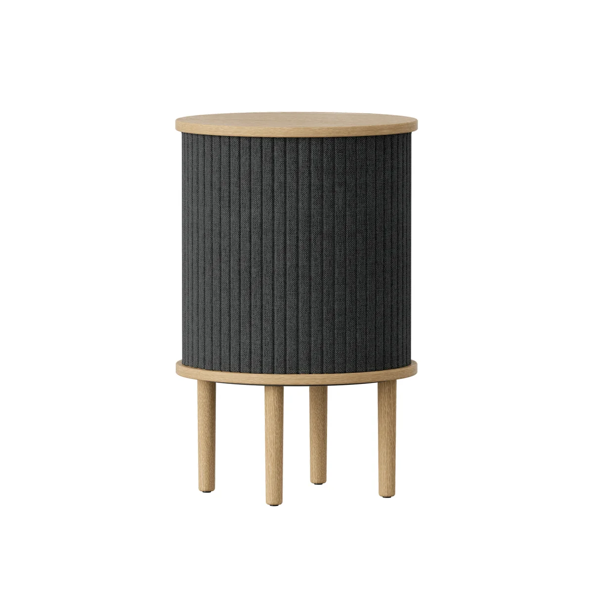 UMAGE - Audacious Table d'appoint avec connexion USB, Ø 38 x H 5 9. 3 cm, chêne naturel / sterling