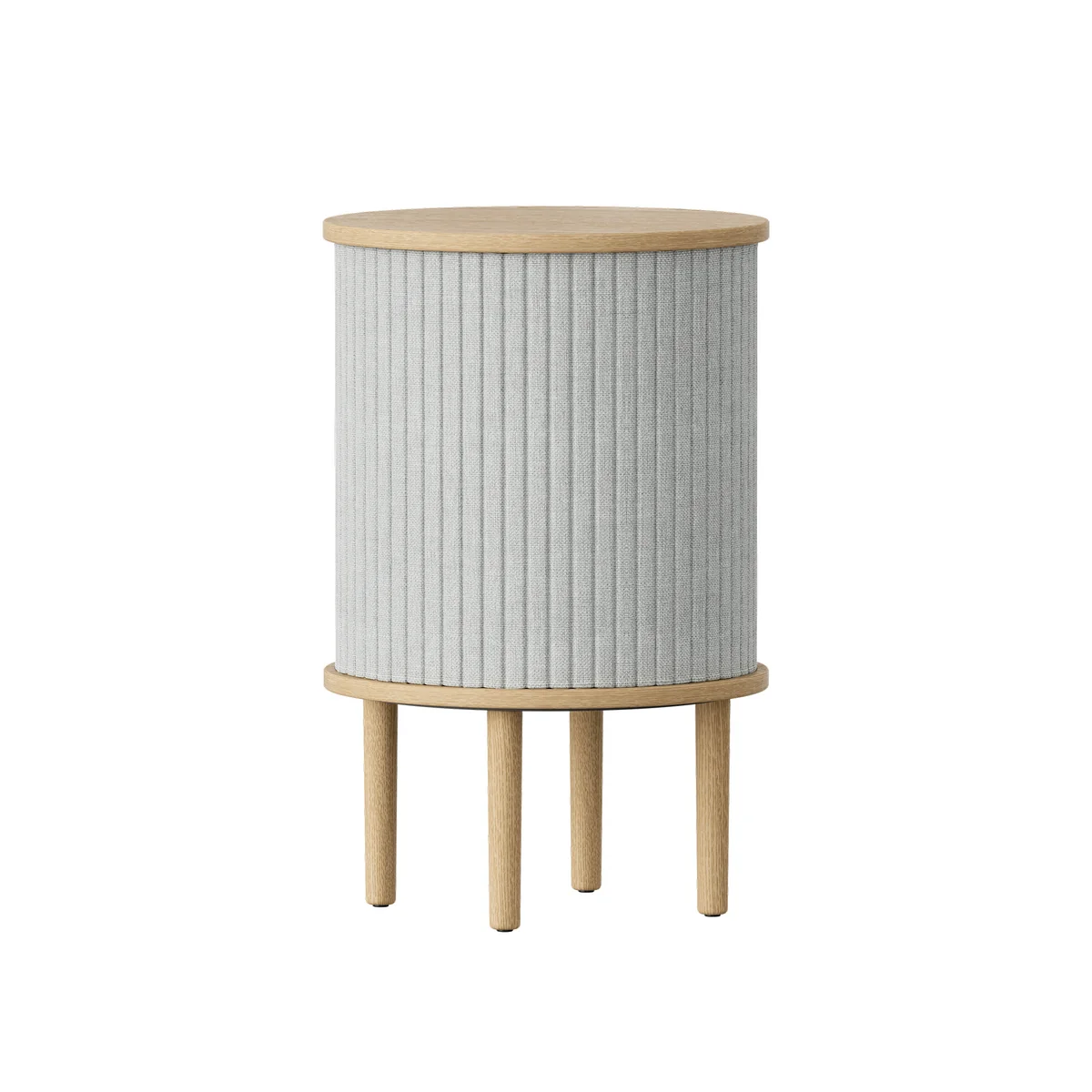 UMAGE - Audacious Table d'appoint avec connexion USB, Ø 38 x H 5 9. 3 cm, chêne naturel / sterling
