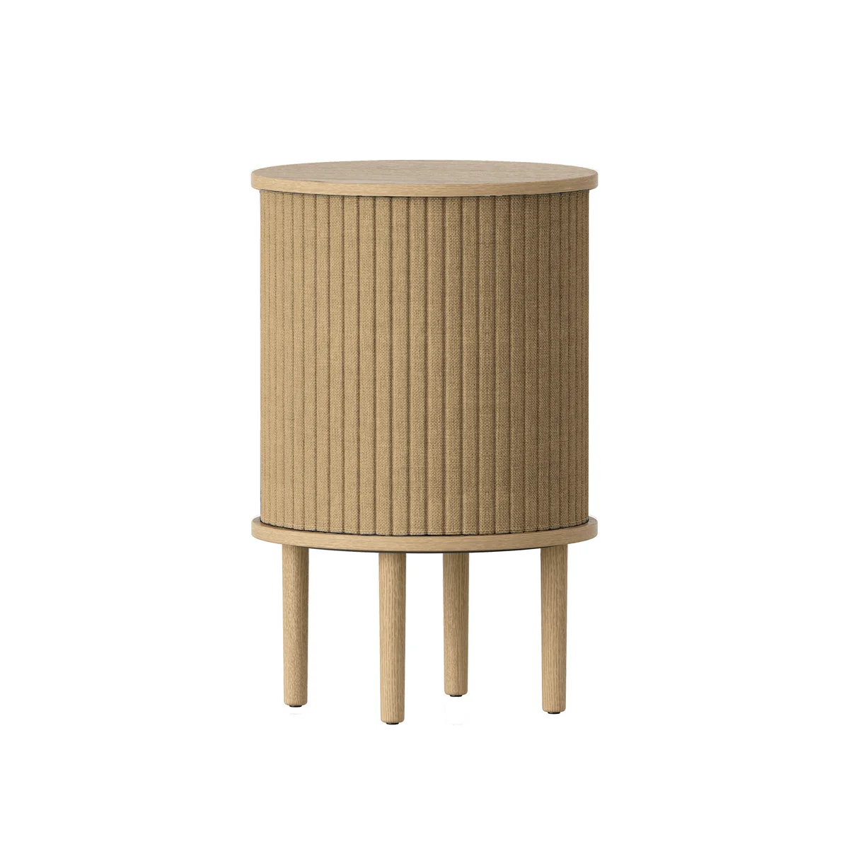UMAGE - Audacious Table d'appoint avec connexion USB, Ø 38 x H 5 9. 3 cm, chêne naturel / sugar brown