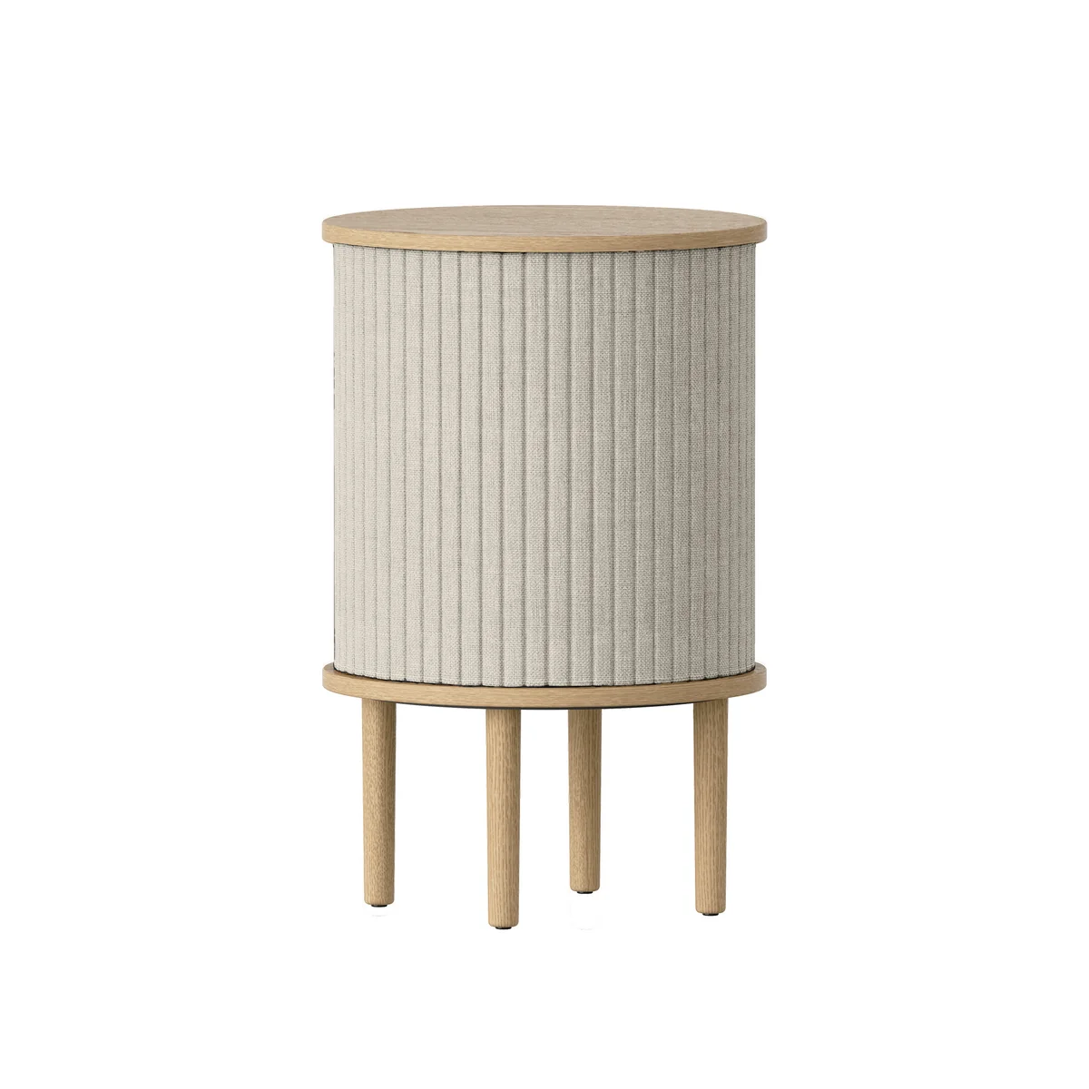 UMAGE - Audacious Table d'appoint avec connexion USB, Ø 38 x H 5 9. 3 cm, chêne naturel / white sands