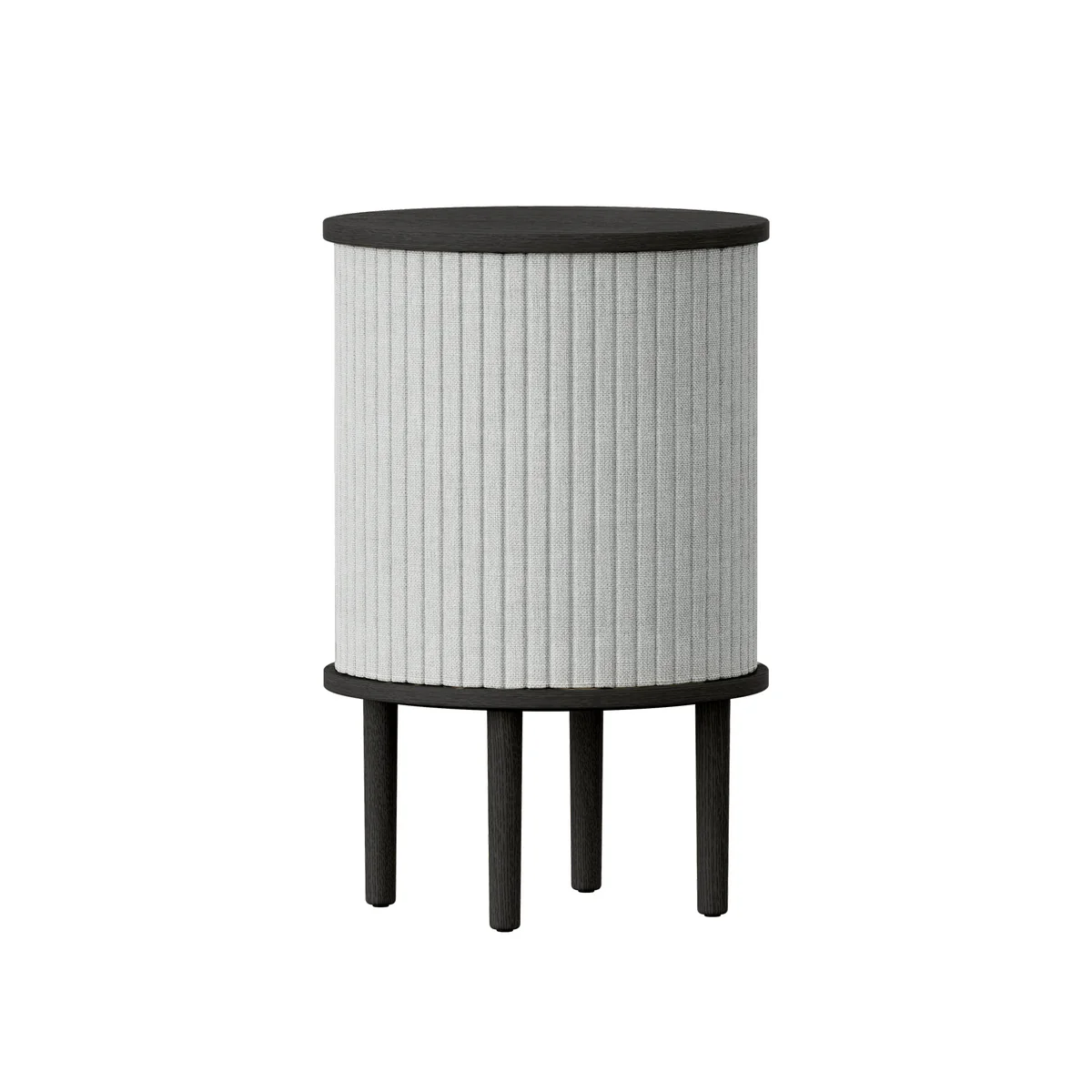 UMAGE - Audacious Table d'appoint avec connexion USB, Ø 38 x H 5 9. 3 cm, chêne noir / sterling