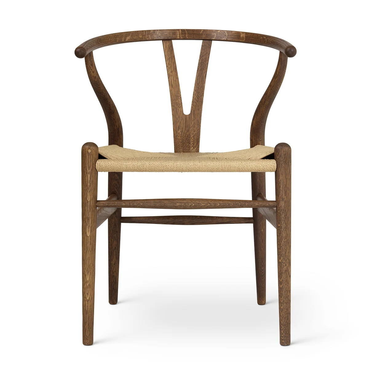 Carl Hansen - CH24 Wishbone Chair , chêne teinté fumé / tressage naturel Carl Hansen - CH24 Wishbone Chair , chêne teinté fumé / tressage naturel