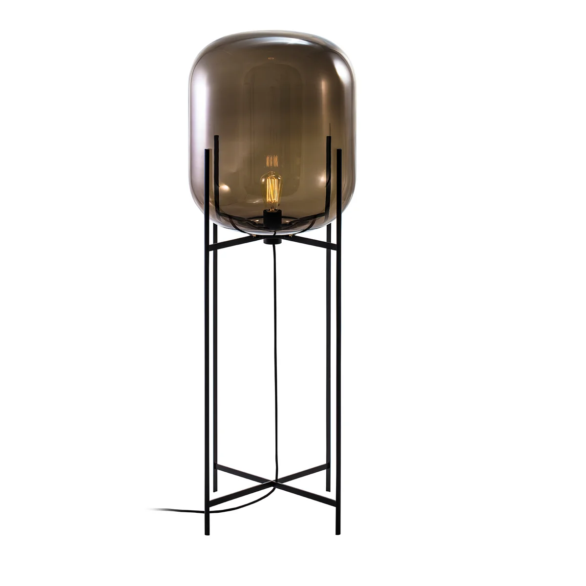 Pulpo - Lampe Oda grande, gris fumée / base noire Pulpo - Lampe Oda grande, gris fumée / base noire