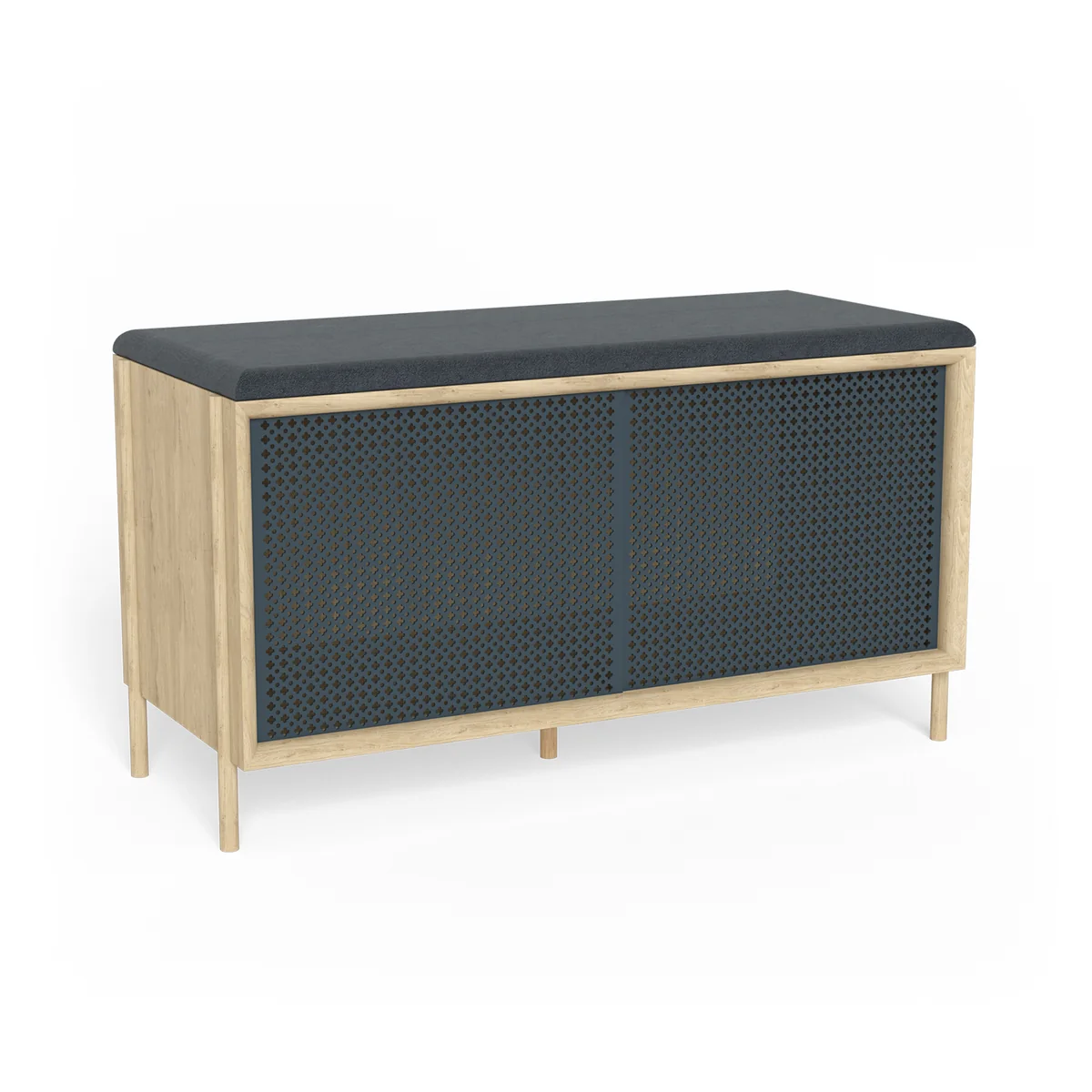 Hartô - Gabin Banc, H 49 x L 92 cm, chêne naturel / gris ardoise
