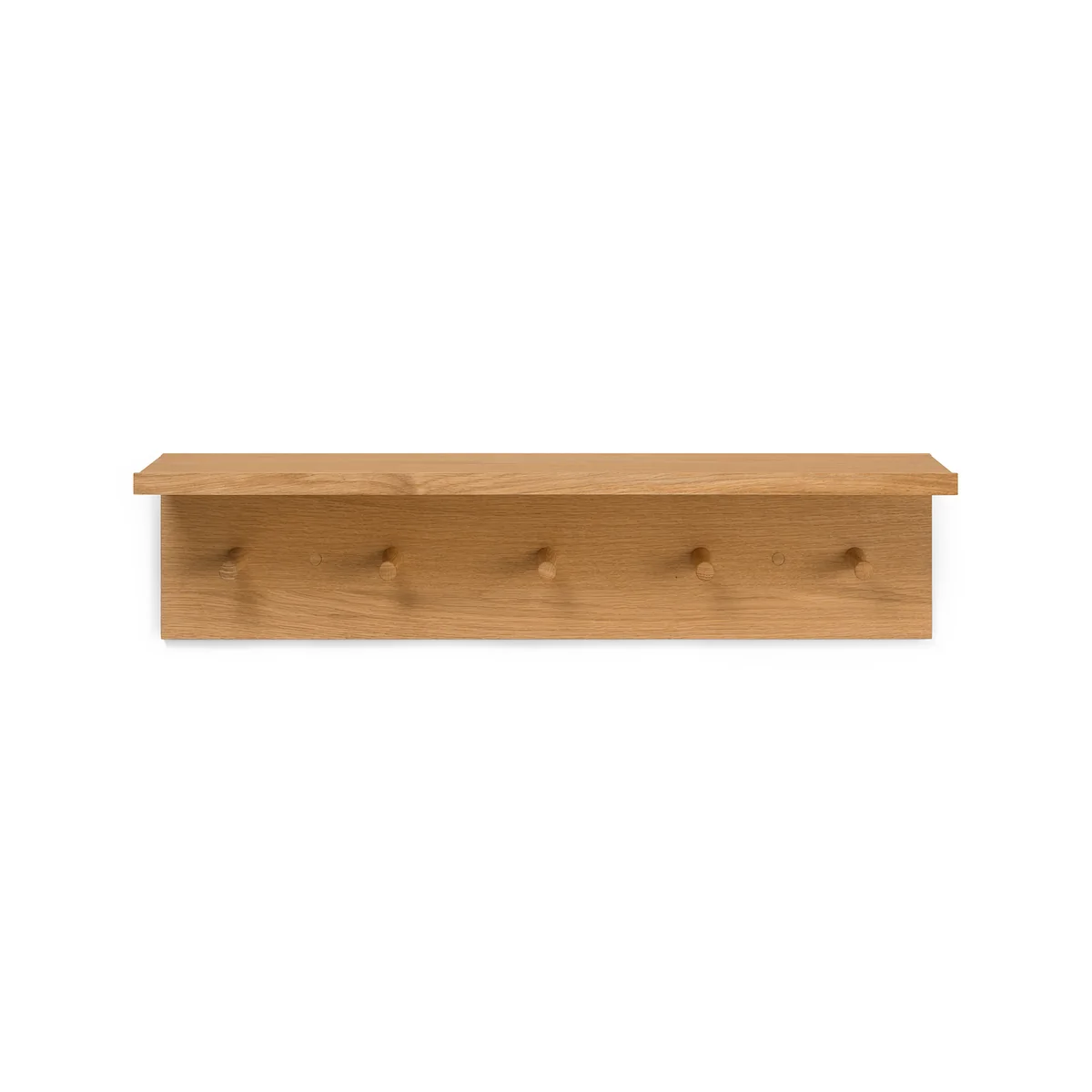 Ferm Living - Place Étagère murale avec 5 crochets, L 75 cm, chêne Ferm Living - Place Étagère murale avec 5 crochets, L 75 cm, chêne