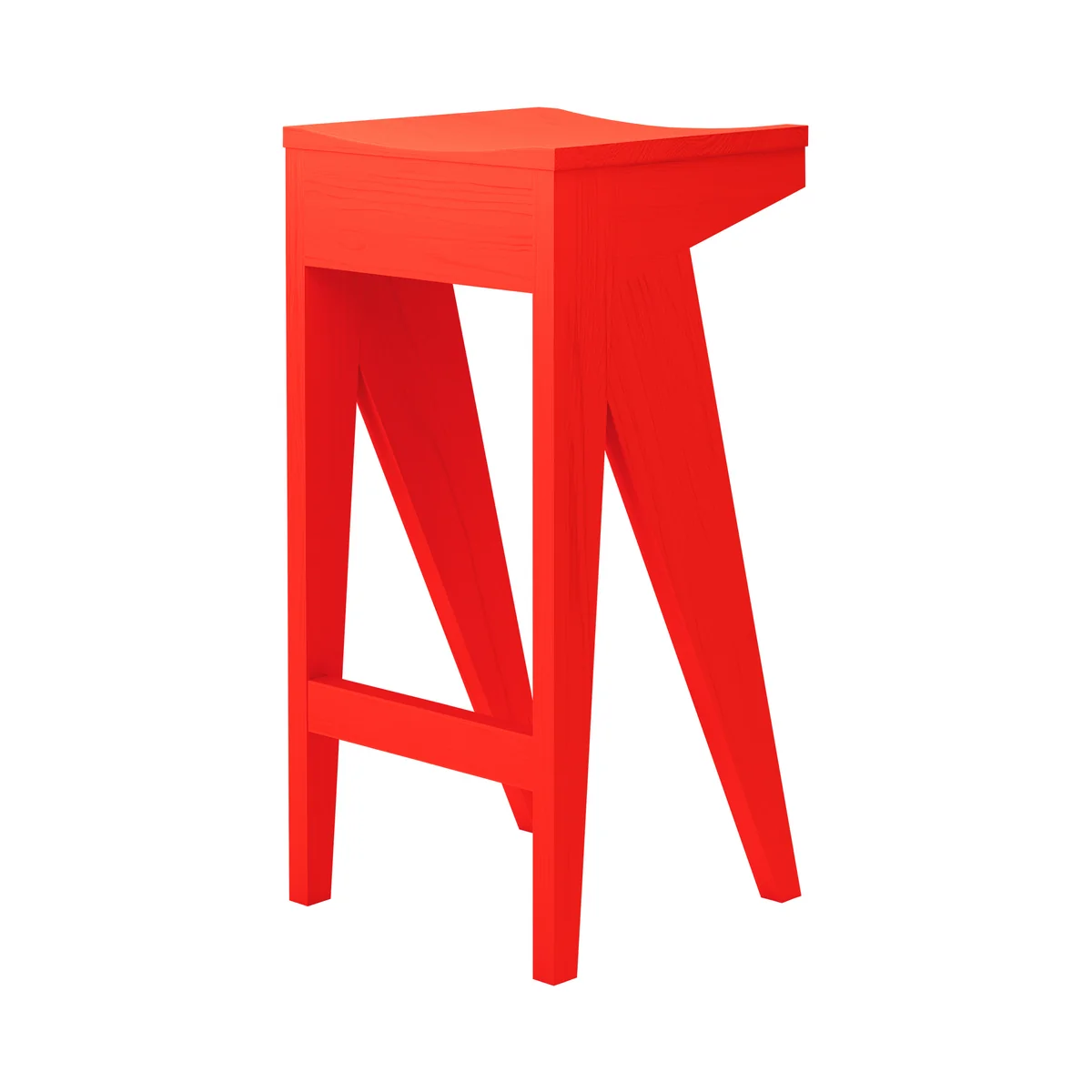 OUT Objekte unserer Tage - Tabouret de bar « Schulz » 75, frêne, rouge vif