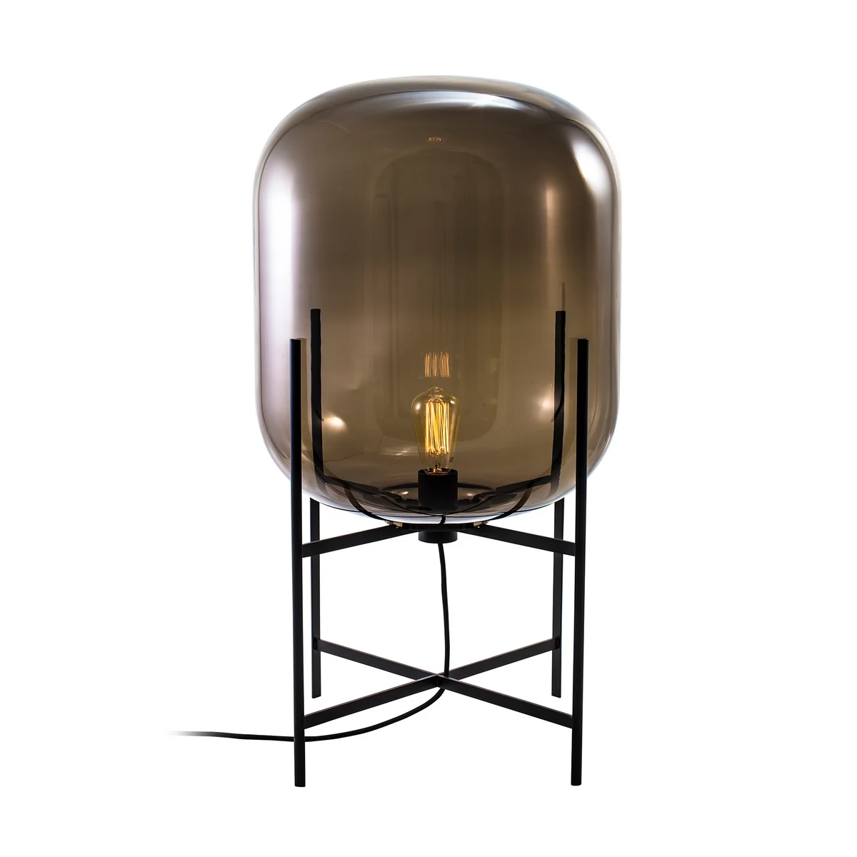 Pulpo - Lampe Oda moyenne, gris fumée / base noire Pulpo - Lampe Oda moyenne, gris fumée / base noire