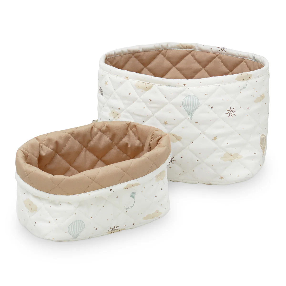 Cam Cam Copenhagen - Paniers de rangement matelassés, dreamland / camel (lot de 2) Cam Cam Copenhagen - Paniers de rangement matelassés, dreamland / camel (lot de 2)