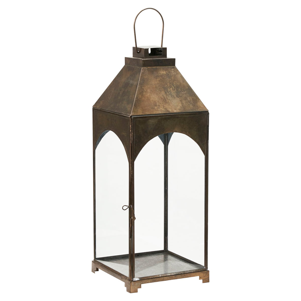 house doctor - arch lanterne h 48 cm, laiton antique