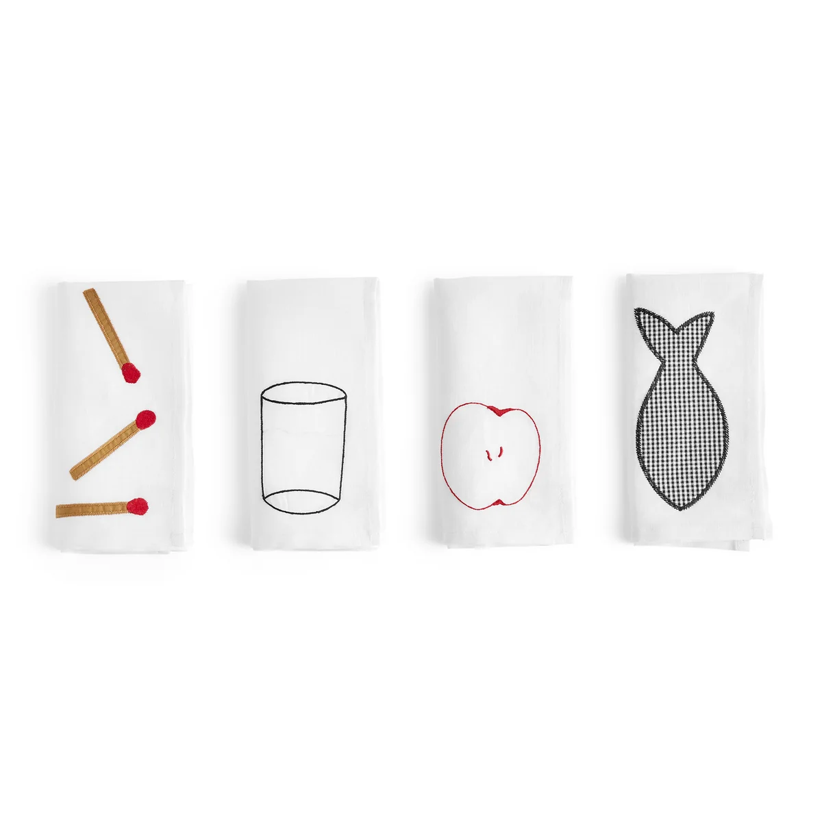 HAY - Sobremesa Serviette de table, blanc (set de 4)