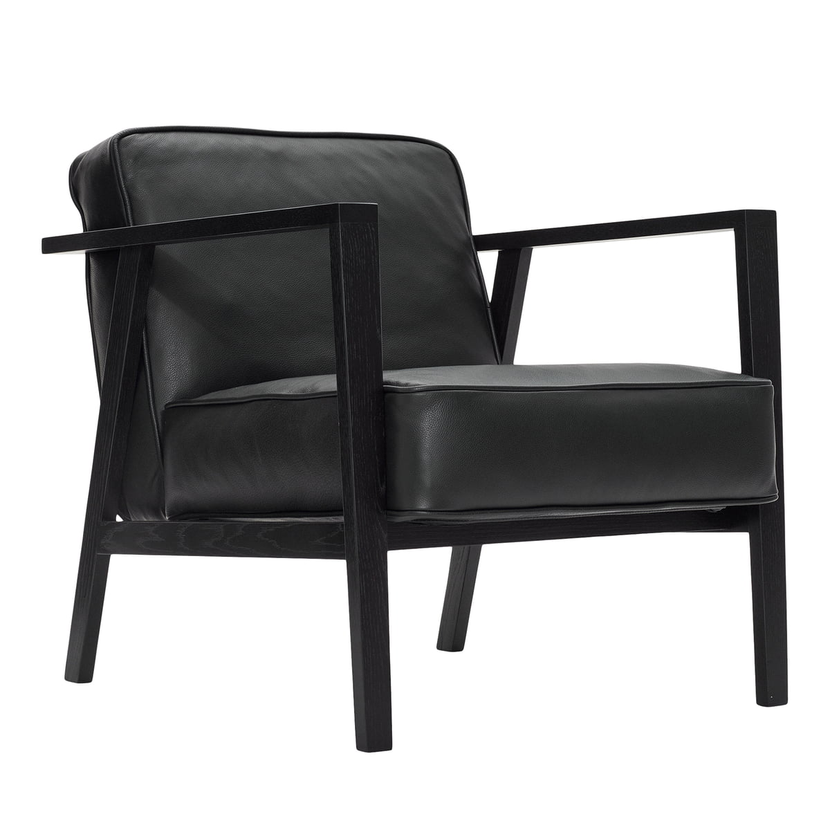 Andersen Furniture - LC1 Fauteuil de salon, chêne laqué noir / cuir Sevilla noir 4001