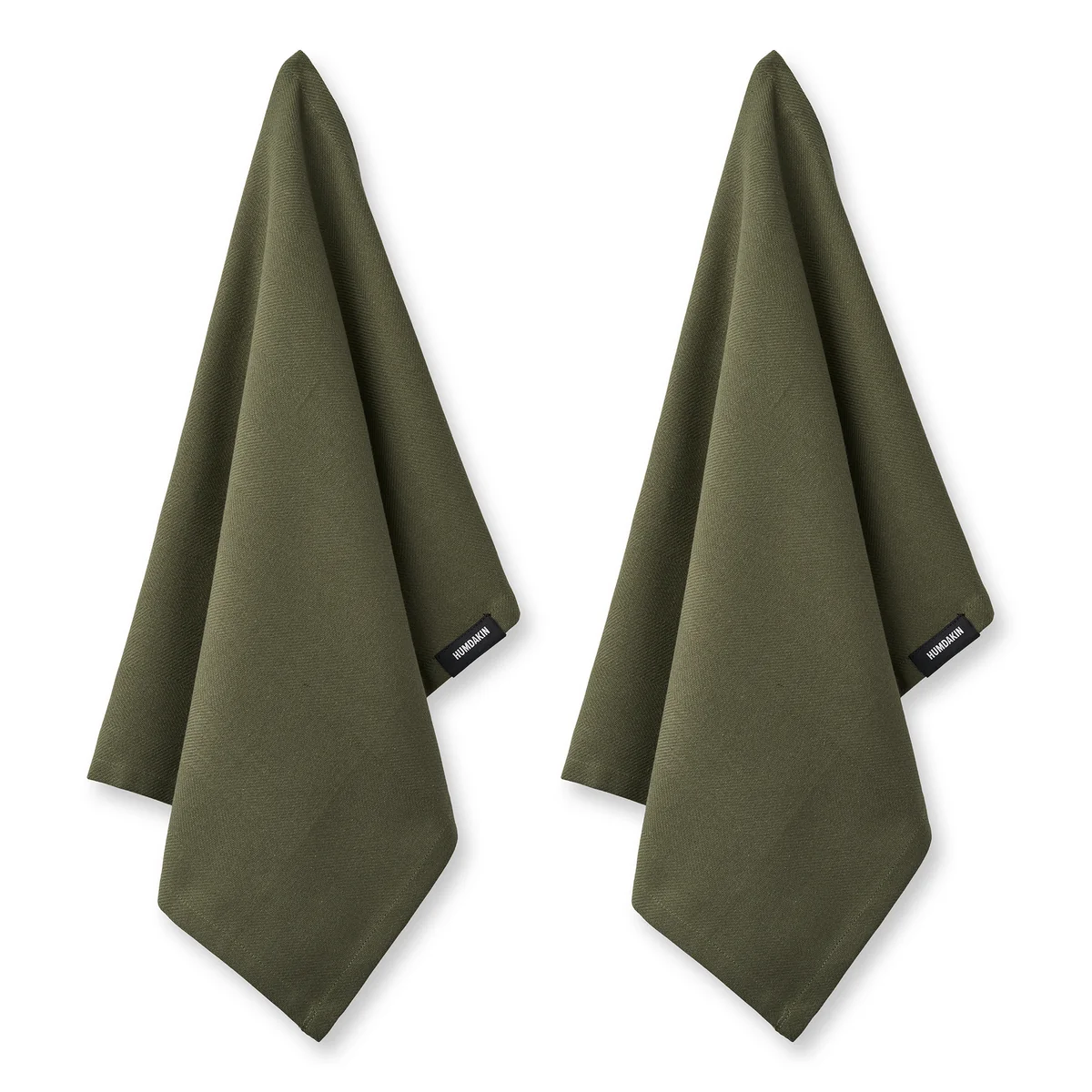 Humdakin - Torchon en coton bio, 45 x 70 cm, evergreen (lot de 2)