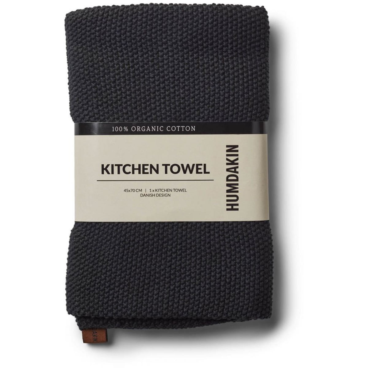humdakin - torchon de cuisine en tricot knitted, 45 x 70 cm, coal