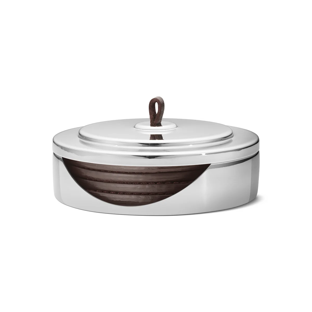 Georg Jensen - Manhattan Dessous de verre, set de 4, acier inoxydable / cuir