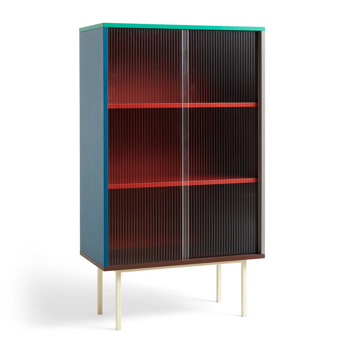HAY - Colour Cabinet Armoire avec portes en verre, 130 x 75 cm, multicolore (indépendante) HAY - Colour Cabinet Armoire avec portes en verre, 130 x 75 cm, multicolore (indépendante)