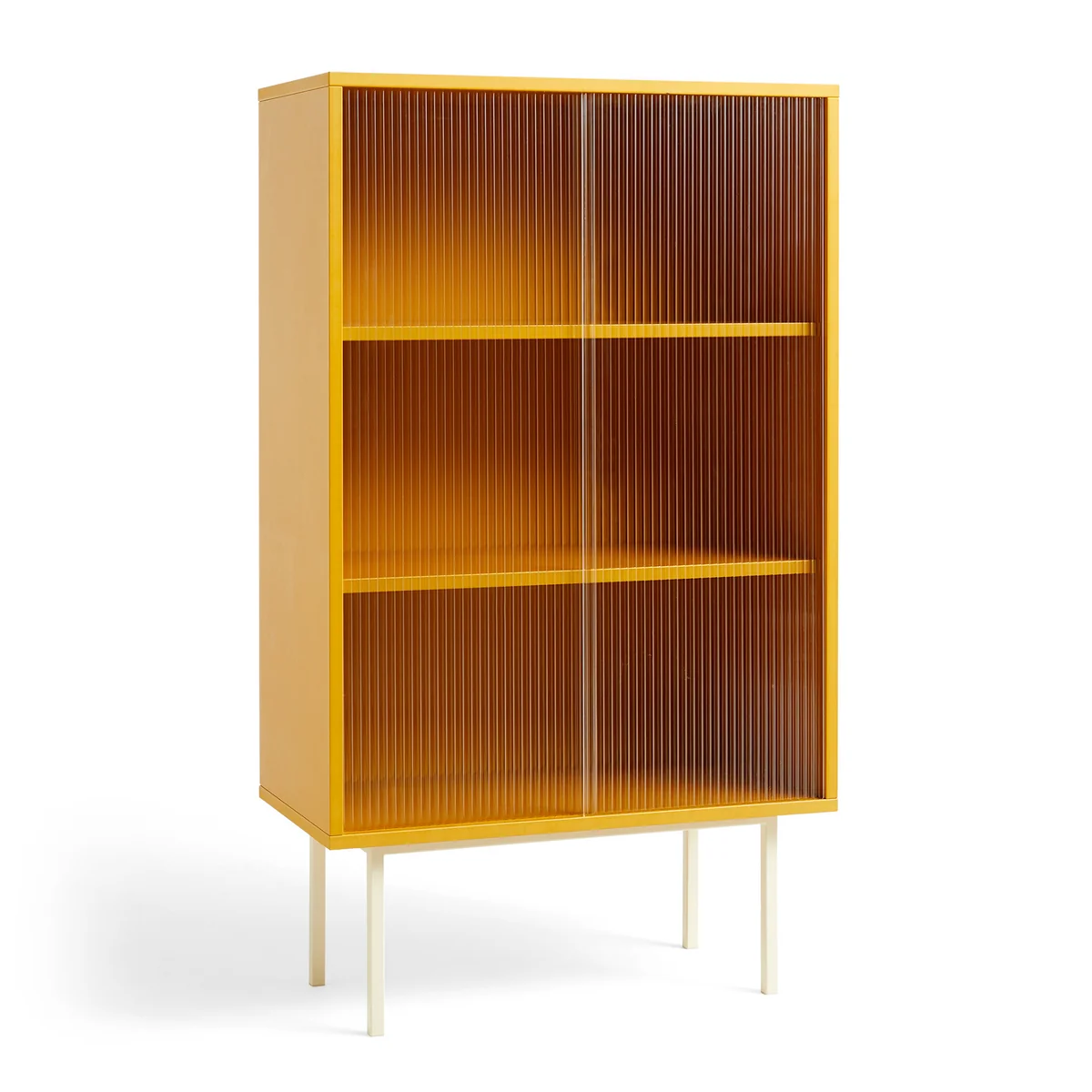 HAY - Colour Cabinet Armoire avec portes en verre, 130 x 75 cm, jaune (indépendante) HAY - Colour Cabinet Armoire avec portes en verre, 130 x 75 cm, jaune (indépendante)