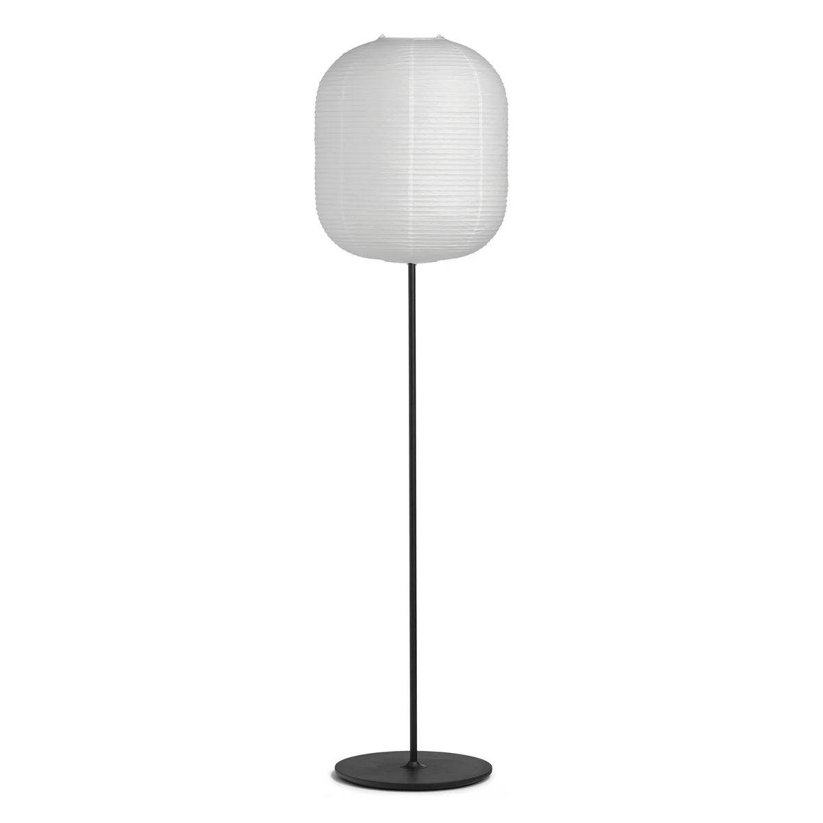 HAY - Common Lampadaire, base noire / abat-jour en papier de riz, Ø 42 x 50 cm