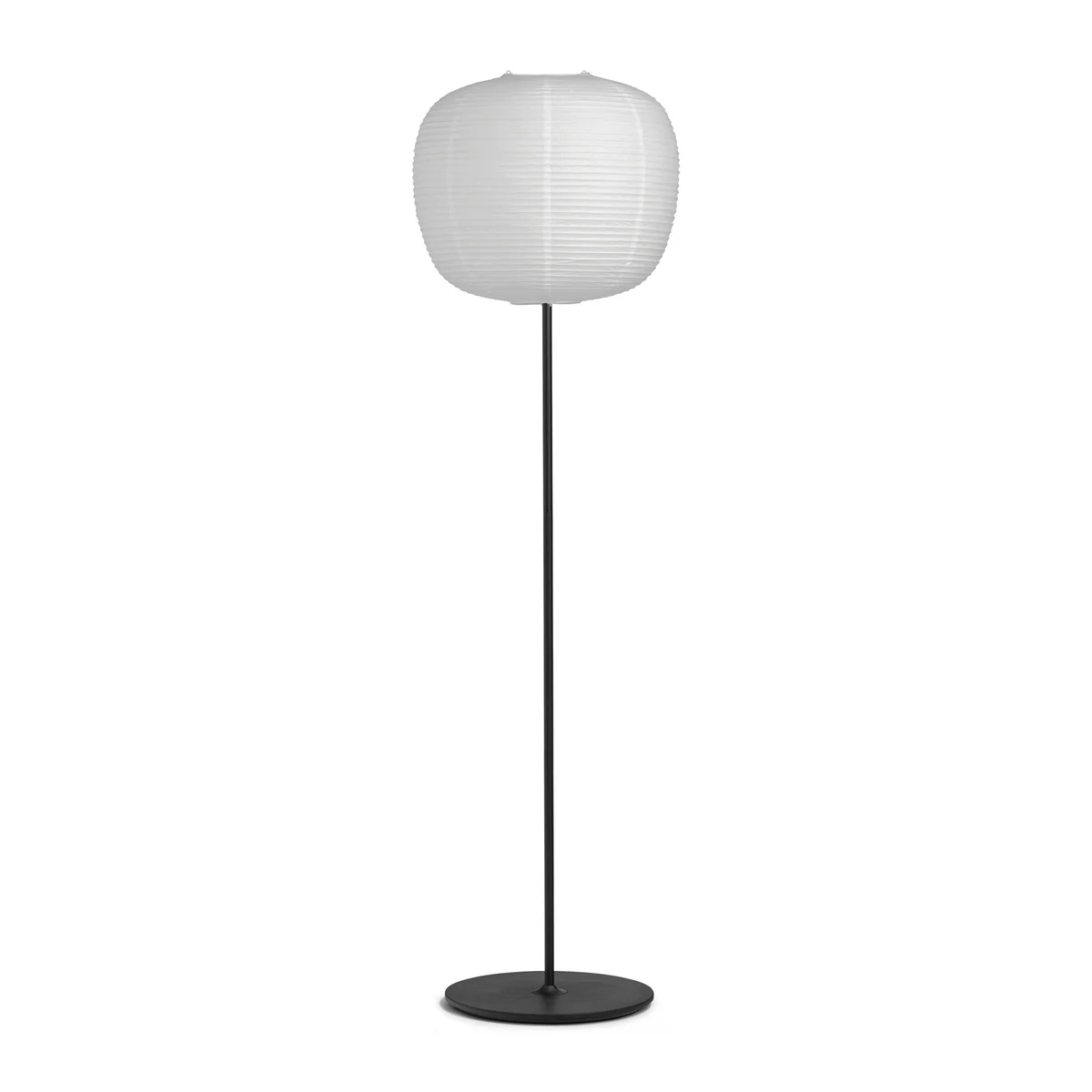 HAY - Common Lampadaire, base noire / abat-jour en papier de riz, Ø 44 x 39 cm