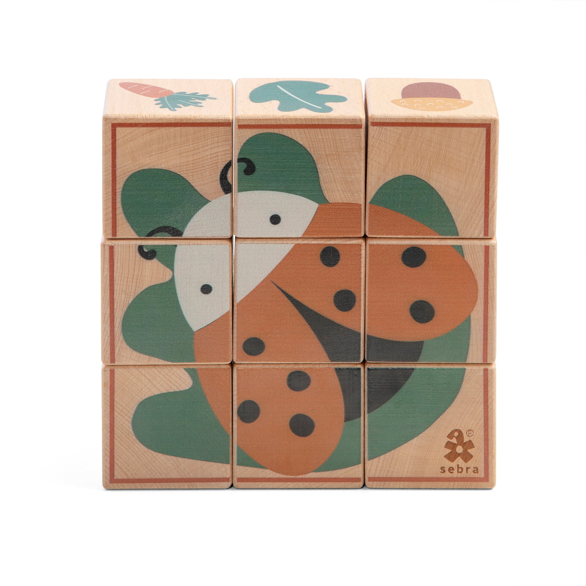 sebra - puzzle à cubes, woodland