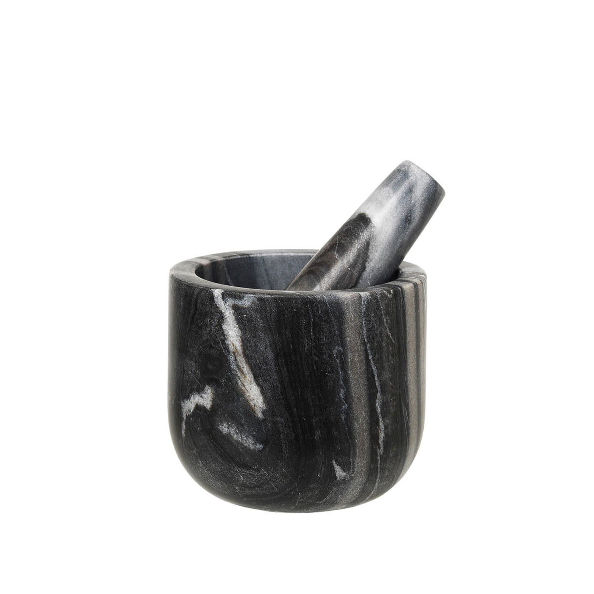 broste copenhagen - marina mortier avec pilon, ø 12 x 10 cm, marbre noir