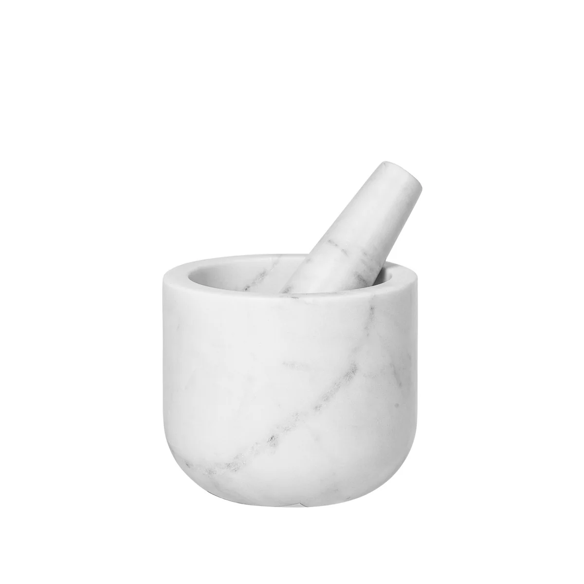 Broste Copenhagen - Marina Mortier avec pilon, Ø 12 x 10 cm, marbre blanc Broste Copenhagen - Marina Mortier avec pilon, Ø 12 x 10 cm, marbre blanc
