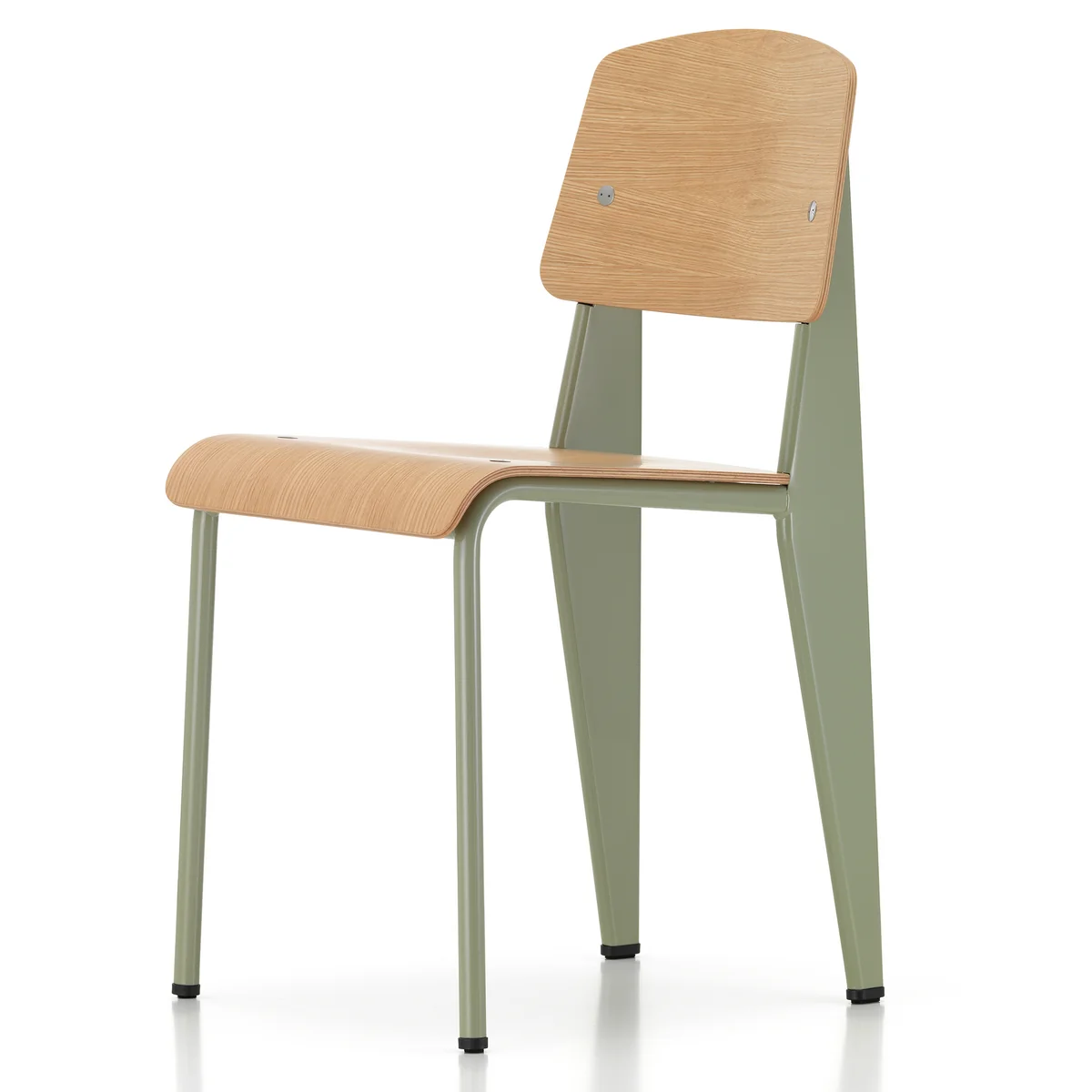 Vitra - Chaise Prouvé Standard, chêne naturel / Gris Vermeer (patins en feutre) Vitra - Chaise Prouvé Standard, chêne naturel / Gris Vermeer (patins en feutre)