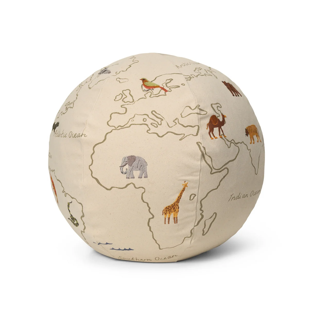 Ferm Living - The World Pouf, blanc cassé Ferm Living - The World Pouf, blanc cassé