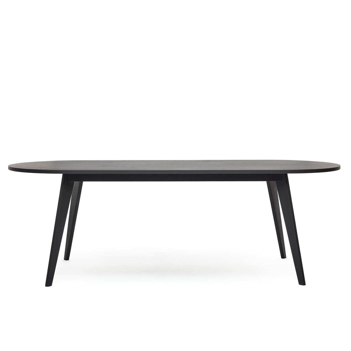 Puik - Archi Table de salle à manger, ovale, 160 x 89 cm, chêne laqué noir (RAL 9005)