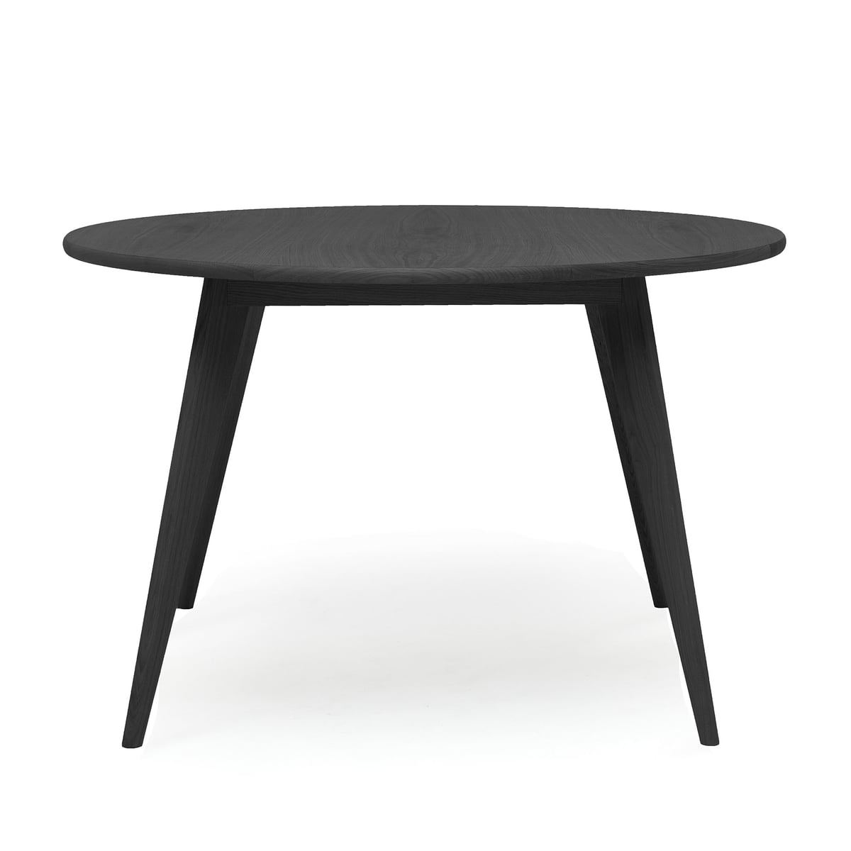 Puik - Archi Table de salle à manger, Ø 130 cm, chêne laqué noir (RAL 9005)