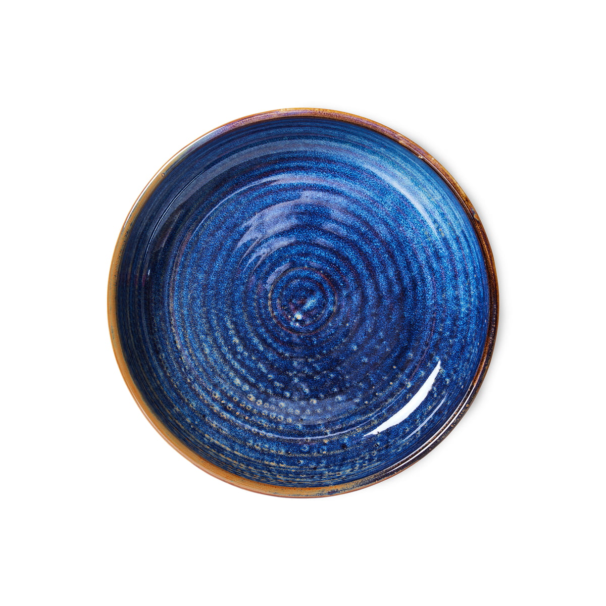 hkliving - chef ceramics assiette creuse, ø 19,3 cm, rustic blue