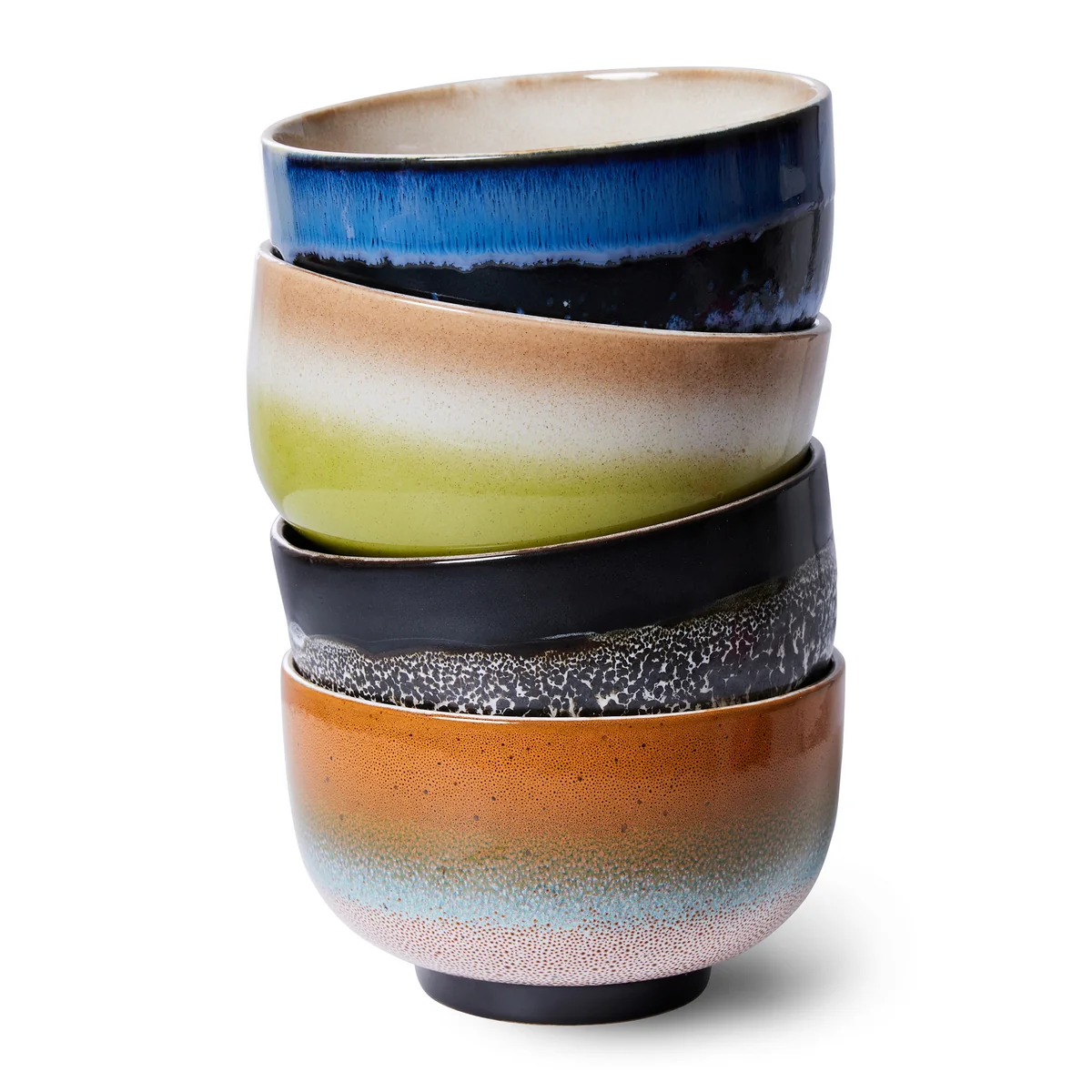 HKliving - 70's Plat à pâtes, Ø 13,5 cm, groovy (set de 4) HKliving - 70's Plat à pâtes, Ø 13,5 cm, groovy (set de 4)