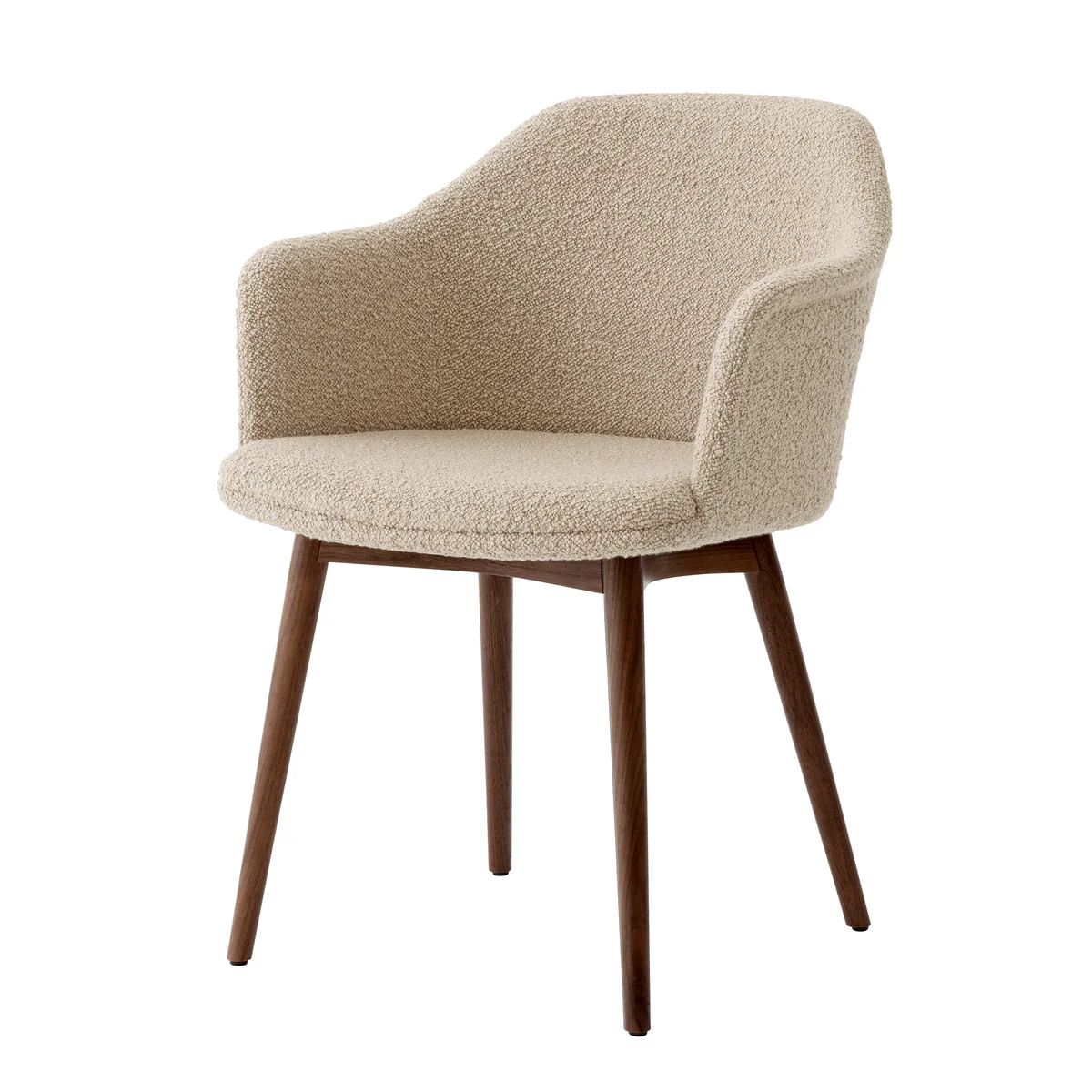 & Tradition - Rely HW79 Chaise avec accoudoirs, structure en noyer / beige (Karakorum 003)