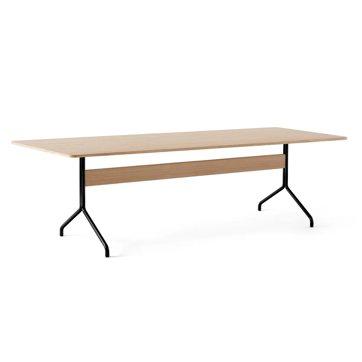 & Tradition - Pavilion Dining Table de salle à manger AV24, 250 x 110 cm, chêne laqué transparent / piétement noir & Tradition - Pavilion Dining Table de salle à manger AV24, 250 x 110 cm, chêne laqué transparent / piétement noir